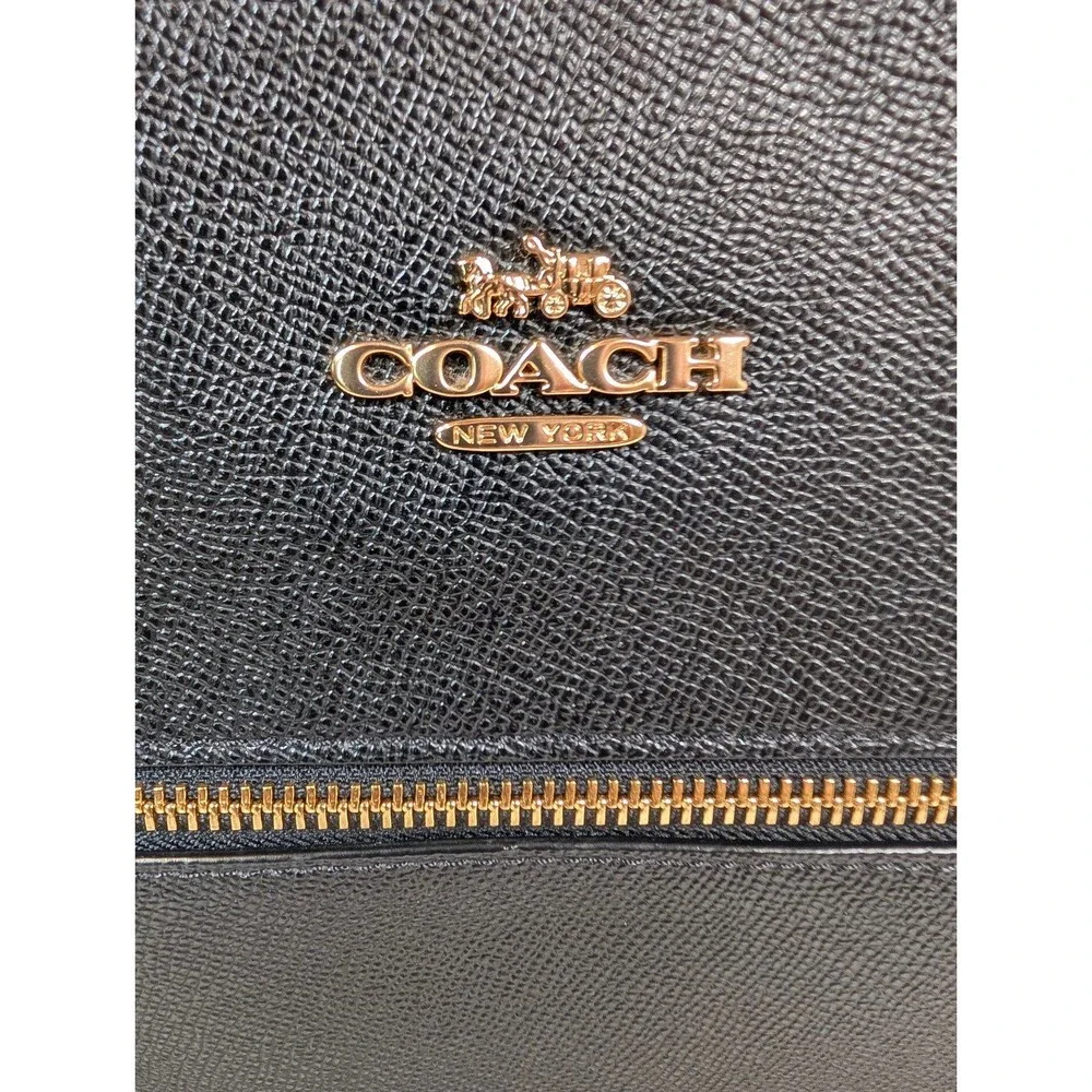 Women's Coach Gallery Tote Handbag Black Gold Hardware F2210-6840